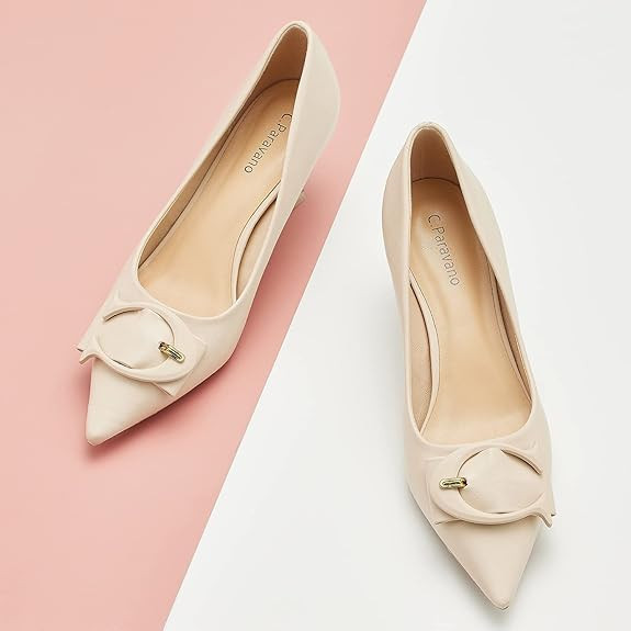 C.Paravano Women's Pumps | Low Heel for Women | Womens Designer Pumps | Kitten Heels for Women | ... | Amazon (US)