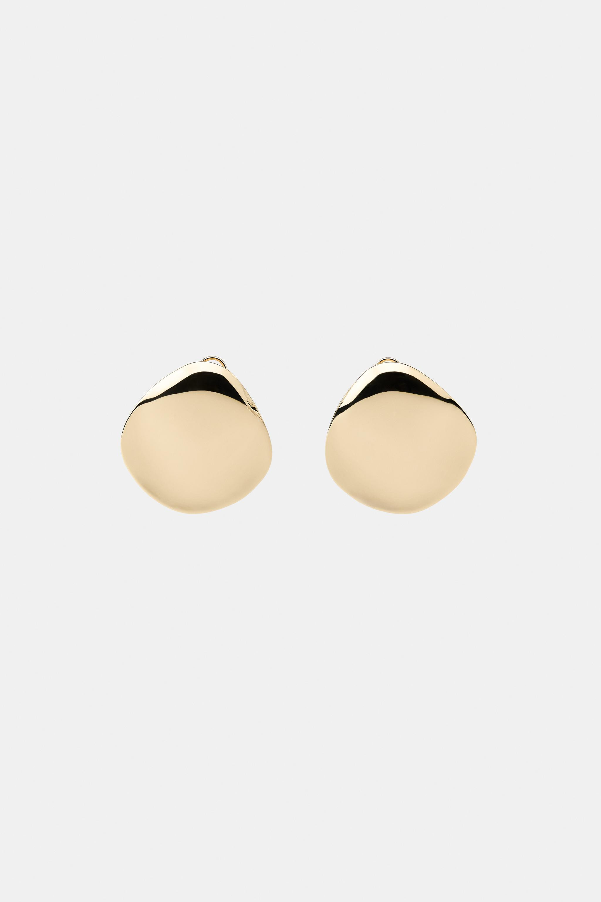 MAXI METAL PLATE EARRINGS | Zara US