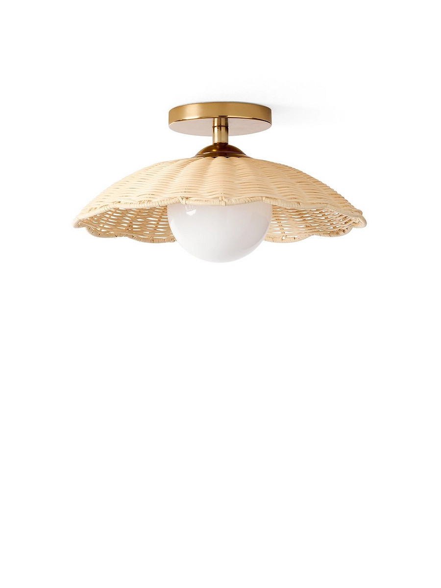 Arden Rattan Flush Mount | Serena and Lily