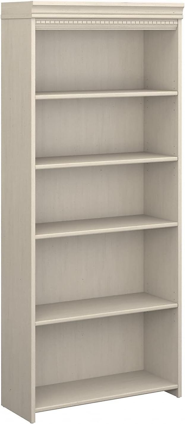 Bush Furniture Fairview 5 Shelf Bookcase in Antique White | Amazon (US)