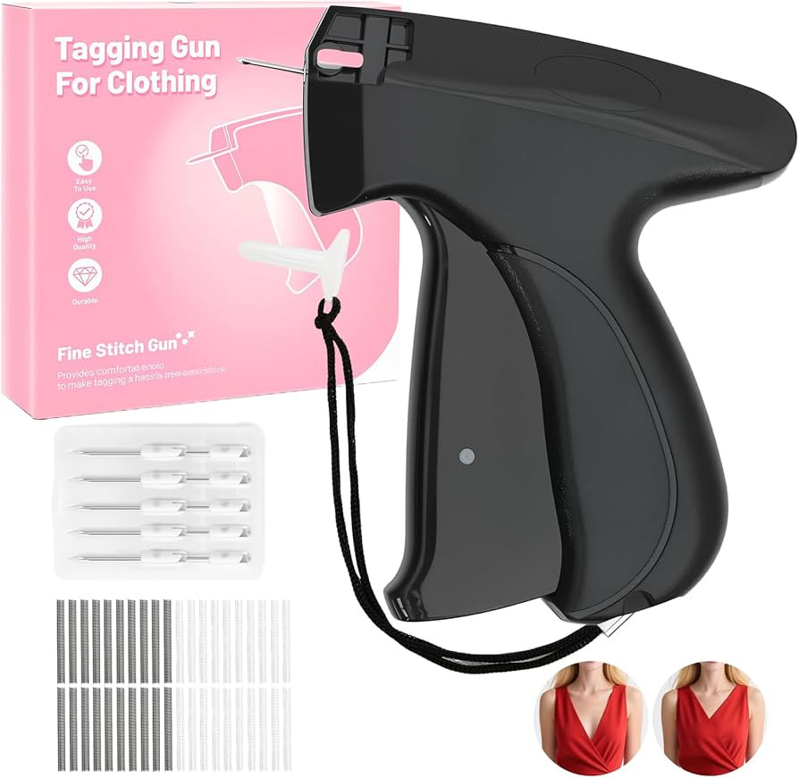 Black Micro Sewing Gun Stitch Gun for Clothes -4000 Fasteners Mini Tagging Gun Sew Kit for Hemmin... | Amazon (US)