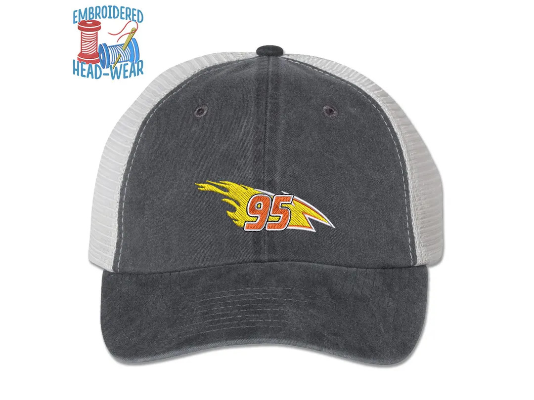 Lightning McQueen 95 Retro Embroidered Cap | Cars Radiator Springs Stitched Adult Youth Sizes Rou... | Etsy (US)
