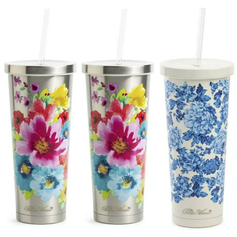 The Pioneer Woman Stainless Steel Tumbler 24 fl oz., 3 Pack | Walmart (US)