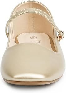 MUSSHOE Womens Ballet Mary Jane Flats Shoes Adjustable Strap Comfortable Square Closed Toe Versat... | Amazon (US)