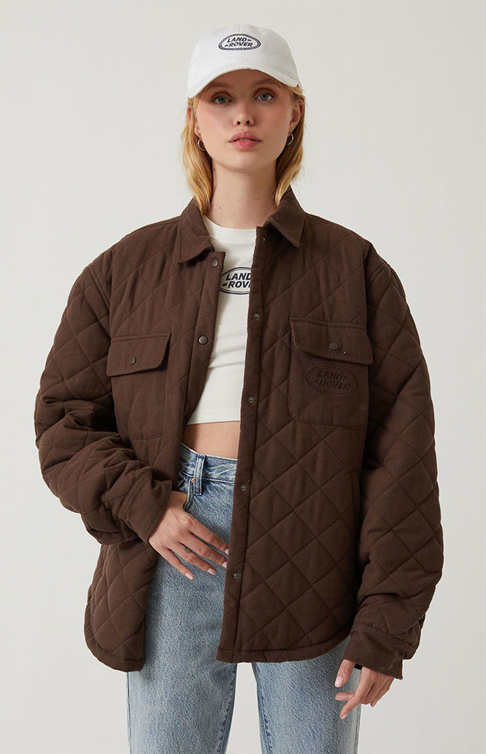 Land Rover Emblem Quilted Shacket | PacSun | PacSun