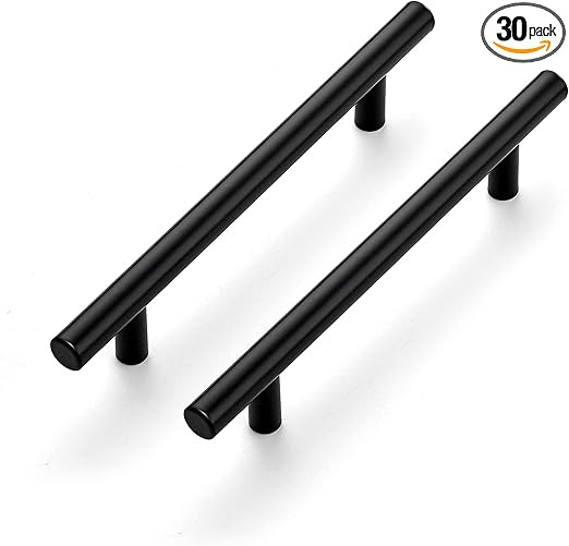 30 Pack 7.38'' Cabinet Pulls Matte Black Stainless Steel Kitchen Cupboard Handles Cabinet Handles... | Amazon (US)