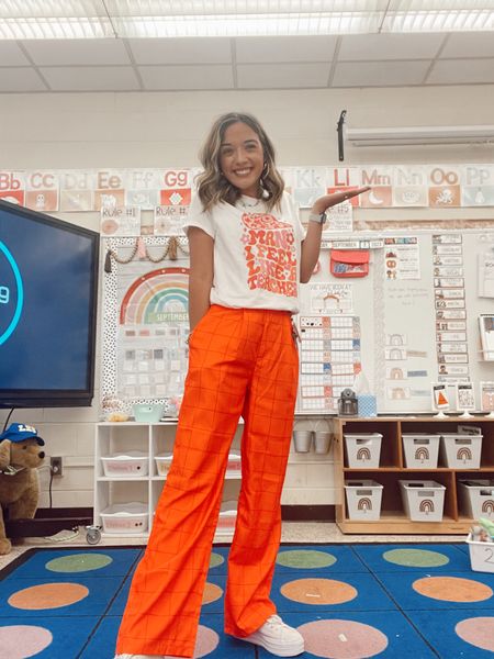 I love a colorful teacher outfit!!! This shirt says exactly how I felt today teaching! Check out my look.

Size small in shirt and pants! Size 8 in shoes! 

#LTKSeasonal #LTKfindsunder50 #LTKworkwear