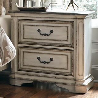 Magnolia Manor Antique White 2-drawer Nightstand | Bed Bath & Beyond