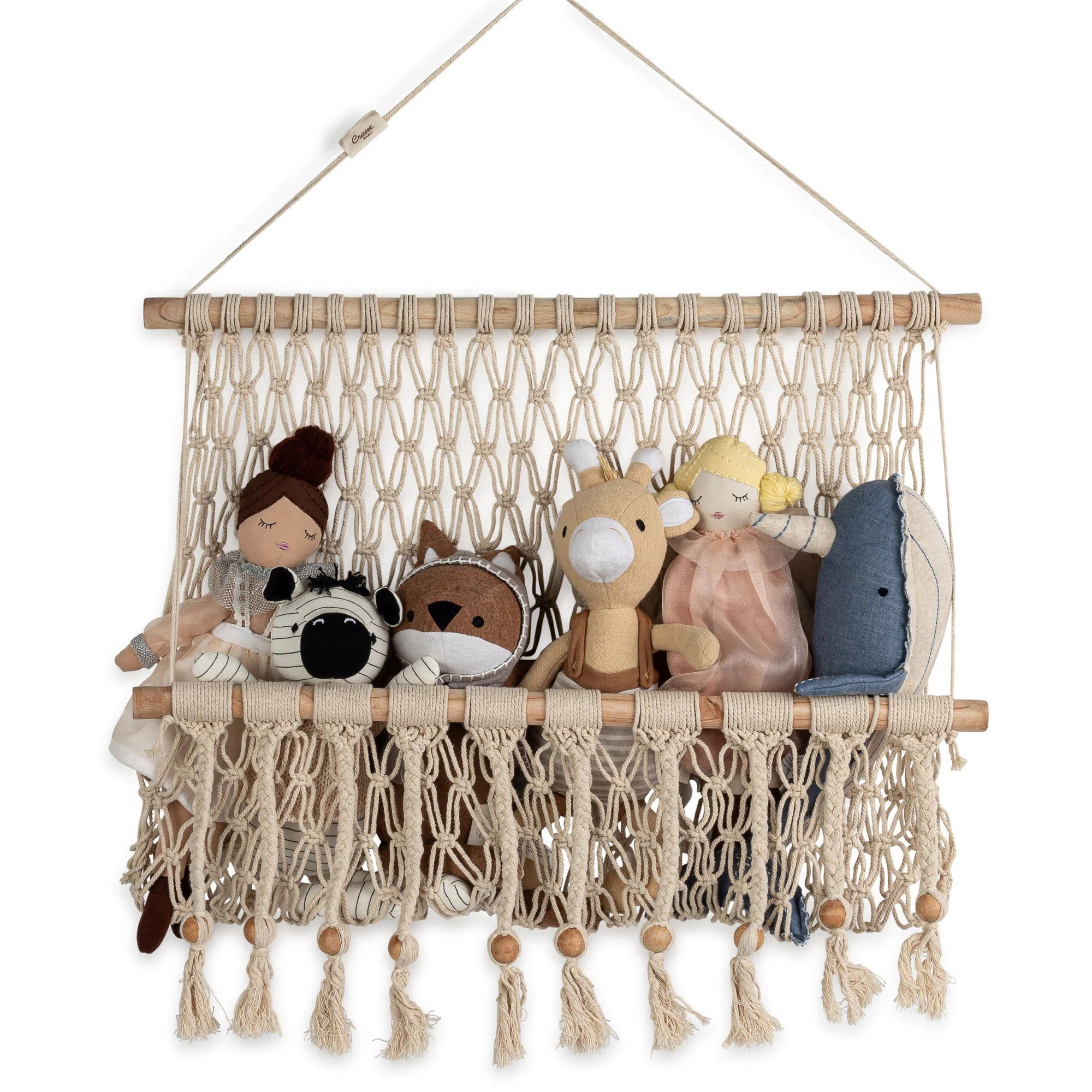 Macrame Wall Storage Bin, For Toys, Books, Swaddles, 16"x22", By Crane Baby | Wayfair North America