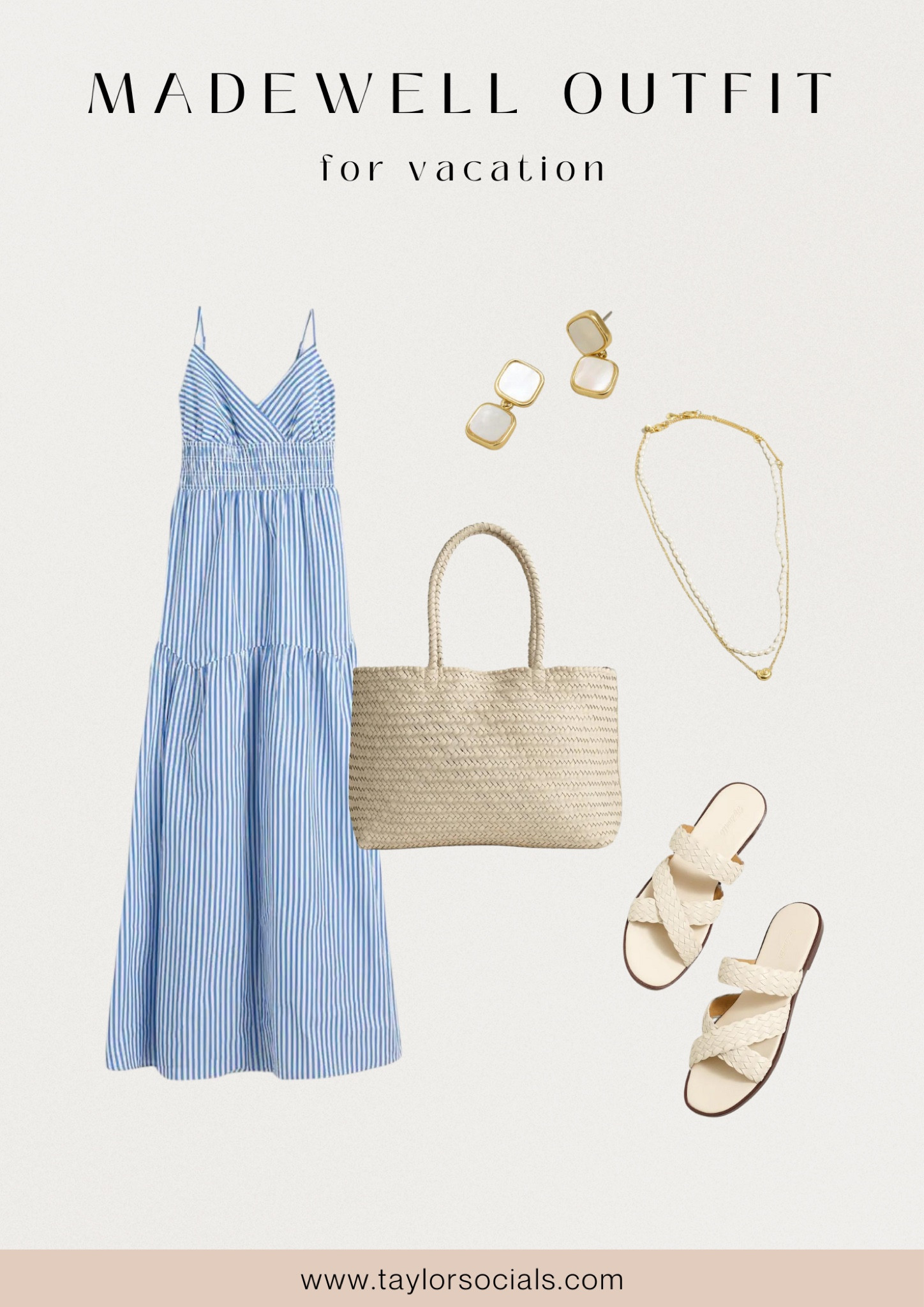 European Summer Outfit | Madewell Vacation Outfit, sandals, gold jewelry, blue dress, travel, woven tote, strappy sandals, #woven #europeansummer europe, #vacationoutfit #summeroutfit summer outfit 

#LTKSaleAlert #LTKTravel #LTKxMadewell