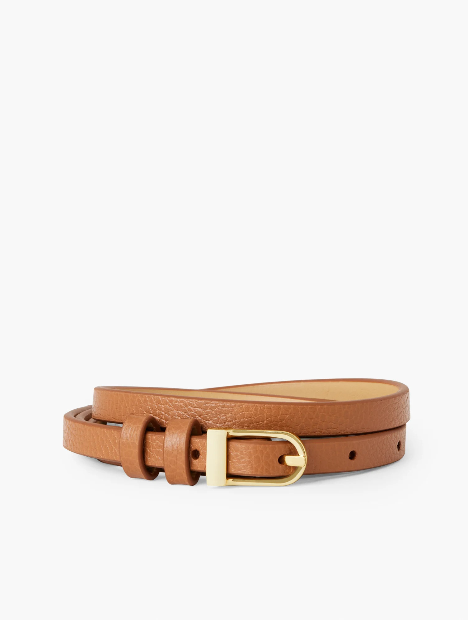 Slim Leather Belt - Havana Tan - Medium Talbots | Talbots
