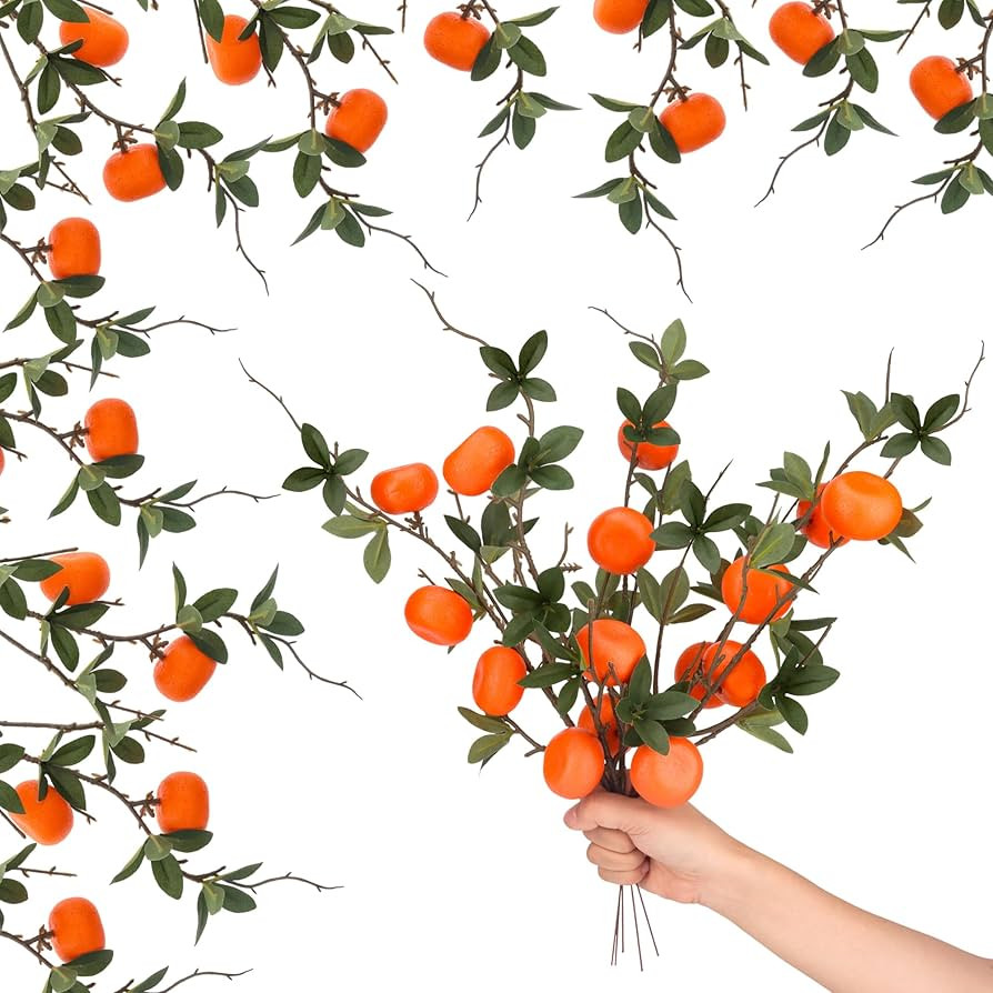 Gresorth Artificial Mini Orange Branch Fake Realistic Decoration Lifelike Faux Vivid Fruit Stem M... | Amazon (US)