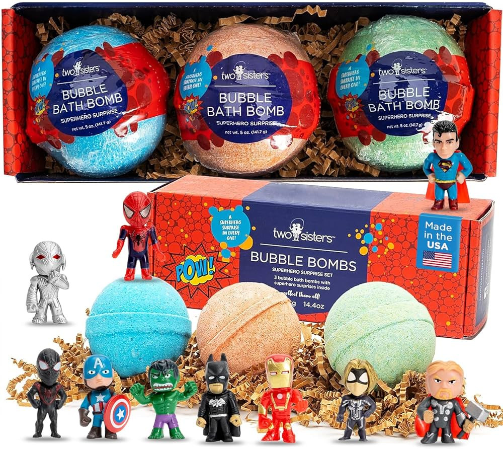 Superhero Bath Bombs for Kids with Surprise Toys Inside (3 Pack) - Large Bubble Bomb for Boys & G... | Amazon (US)