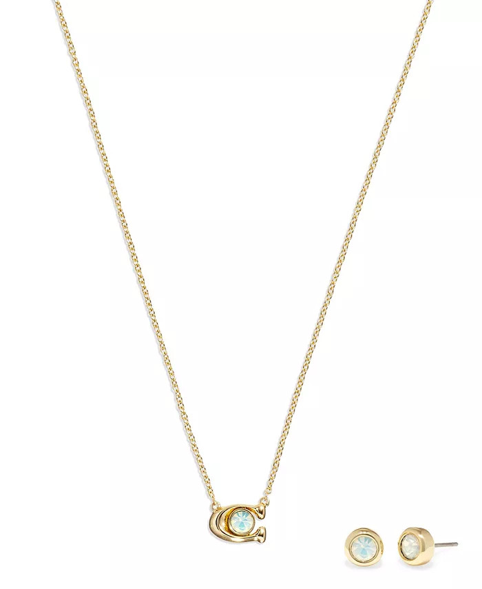 Boxed Faux Stone Signature Sculpted C Jewelry Set | Macy's