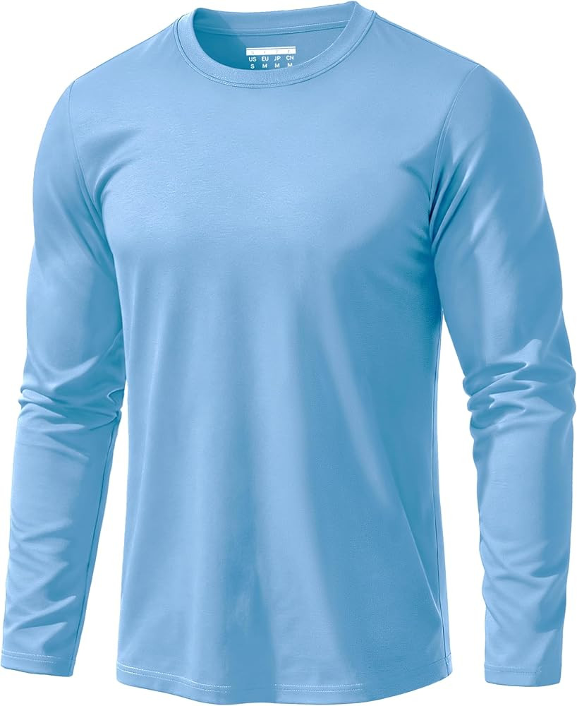 EKLENTSON Men's Cotton Crewneck T-Shirts Long Sleeve Plain Tee Moisture Wicking Casual Tshirts So... | Amazon (US)