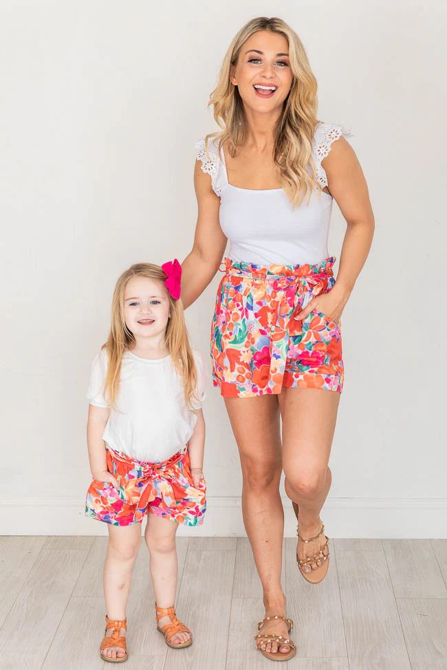 She's Stealing Hearts Girls Multi Floral Shorts | Pink Lily