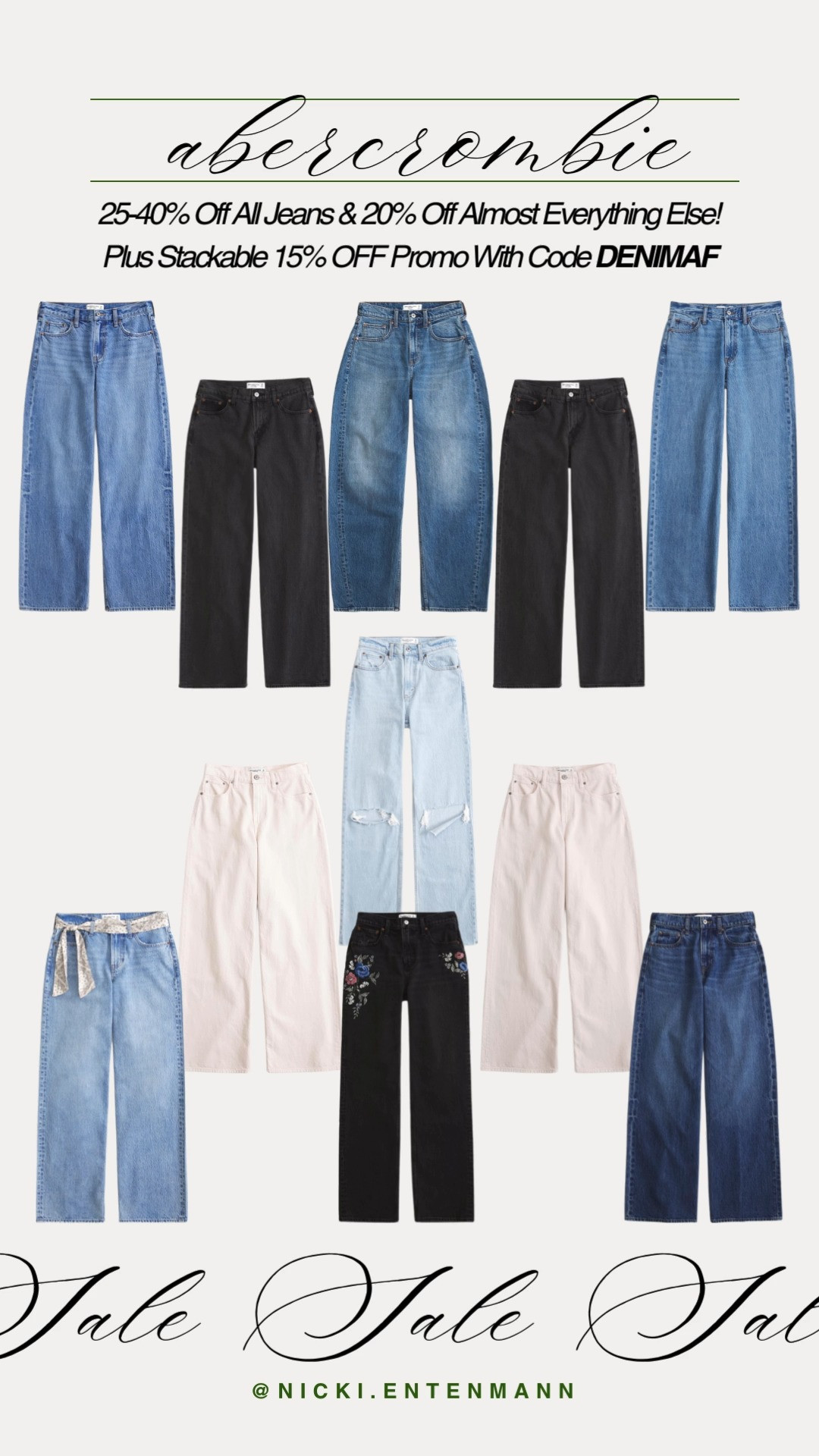 Abercrombie event: 25 to 40% off jeans, 20% off nearly everything, plus stackable 15% with code DENIMAF for wardrobe wins. #Abercrombie #jeans #denim #sale #discount #fashion #outfitinspo #wardrobe #DENIMAF #shopnow 

 #LTKgrwm #LTKootd #LTKSaleAlert