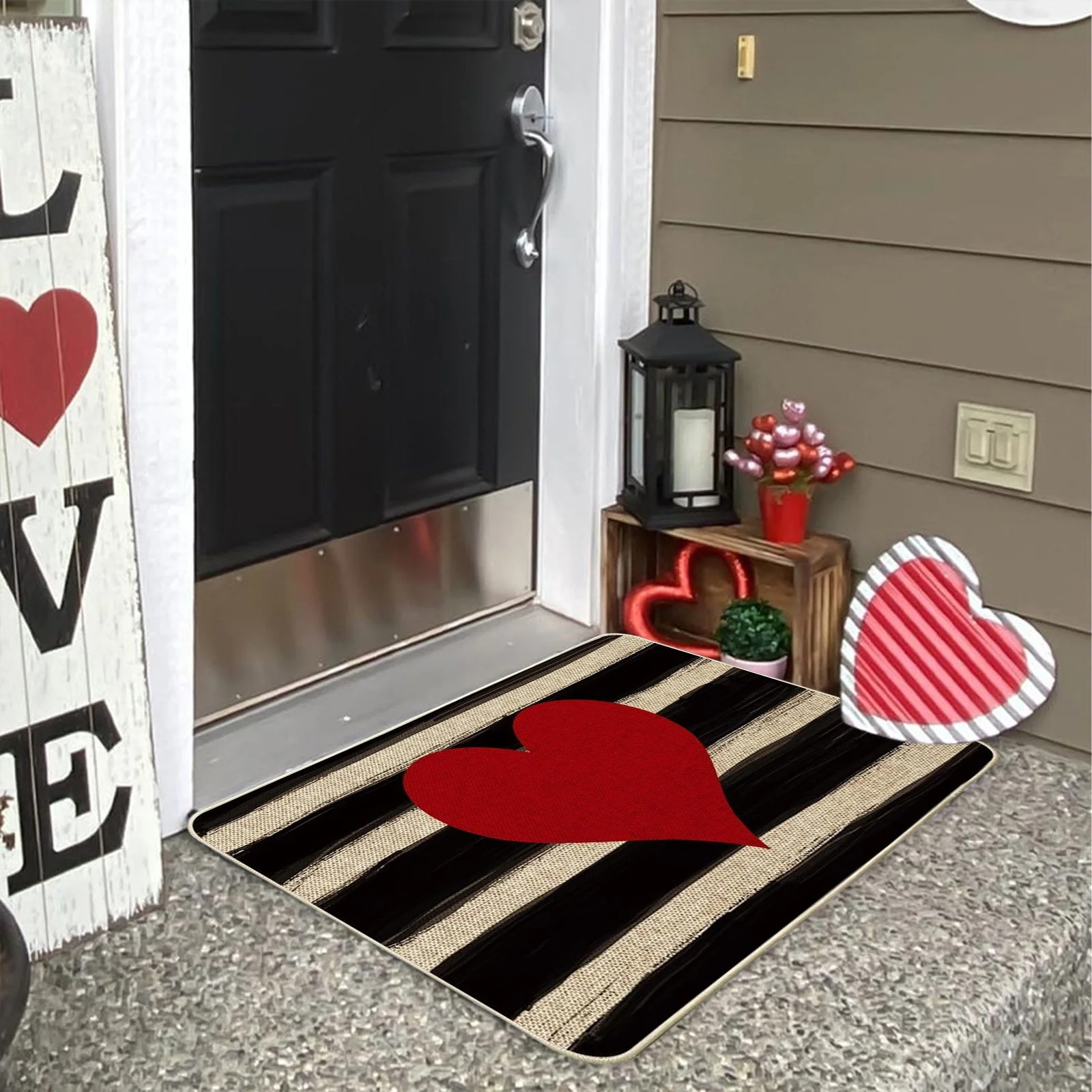 Inerposs Valentine's Day Door Mat 16''x24''– Love Hearts Welcome Mat for Front Door, Non-Slip I... | Walmart (US)