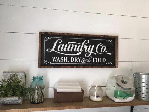 Laundry sign | Farmhouse laundry room sign | Modern Farmhouse decor | Fixerupper style | Laundry ... | Etsy (US)