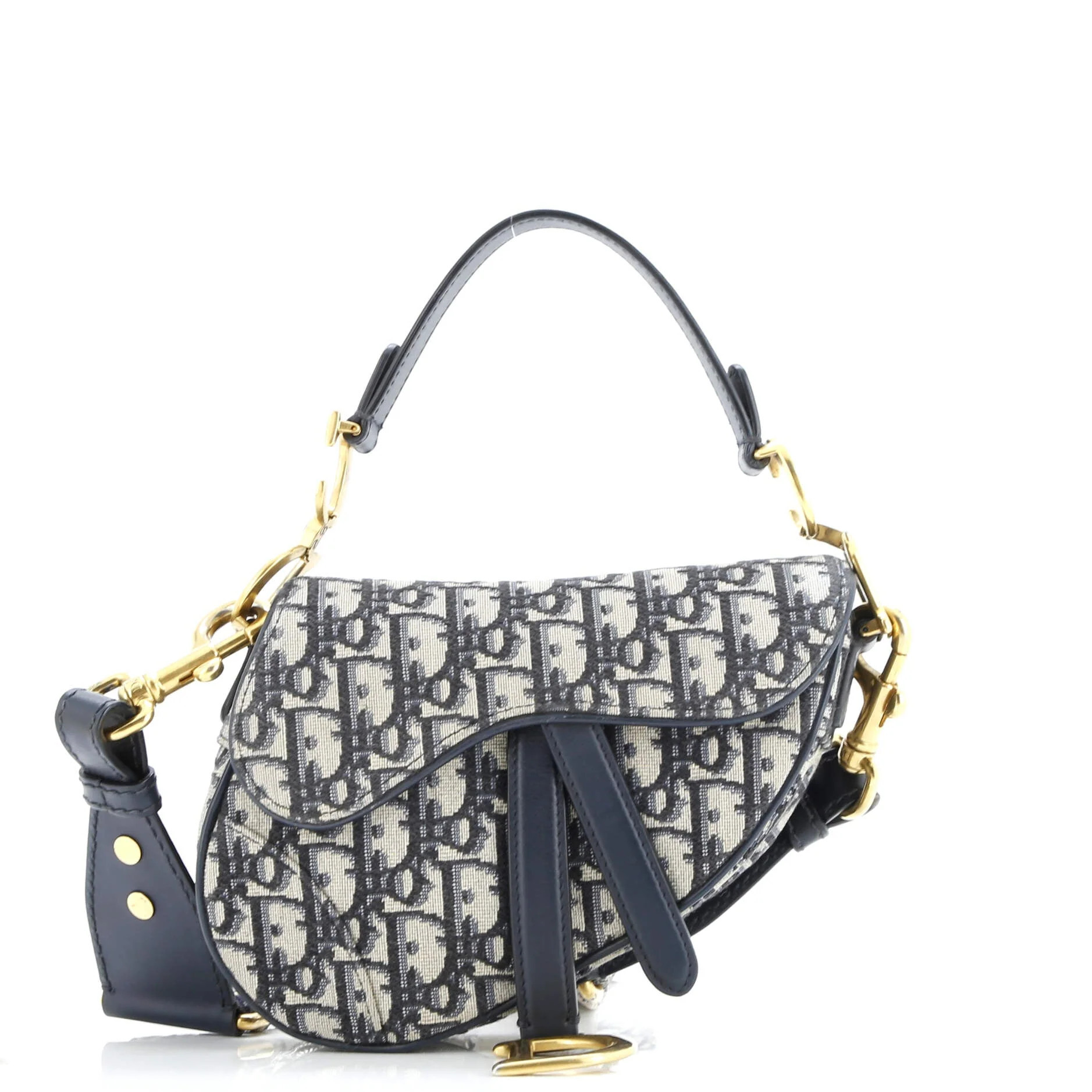 Pre-Loved Christian Dior Saddle Handbag with Strap Oblique Canvas Mini | Zulily
