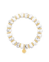 Rebecca Gold Stretch Bracelet in White Howlite | Kendra Scott