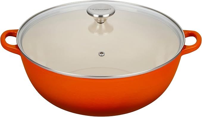 Le Creuset Enameled Cast Iron Chef's Oven with Glass Lid, 7.5 qt., Flame | Amazon (US)