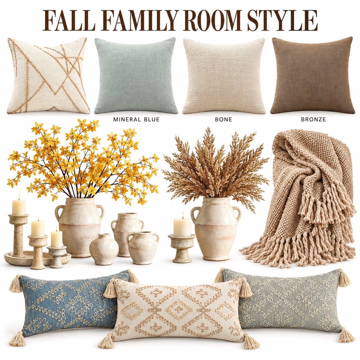 I am not a big fan of decorating with orange for fall so I am pulling out the subtle tones of the season and ordered these from Pottery Barn.