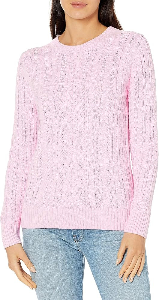Amazon Essentials womens Fisherman Cable Crewneck Sweater | Amazon (US)
