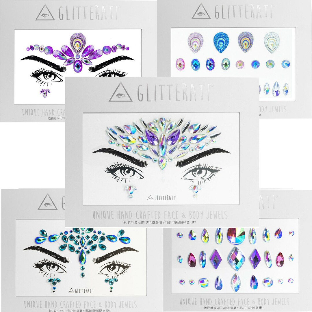 Festival Face Gems Adhesive Stick On Jewels Sticker Rave Party Body | Etsy (US)