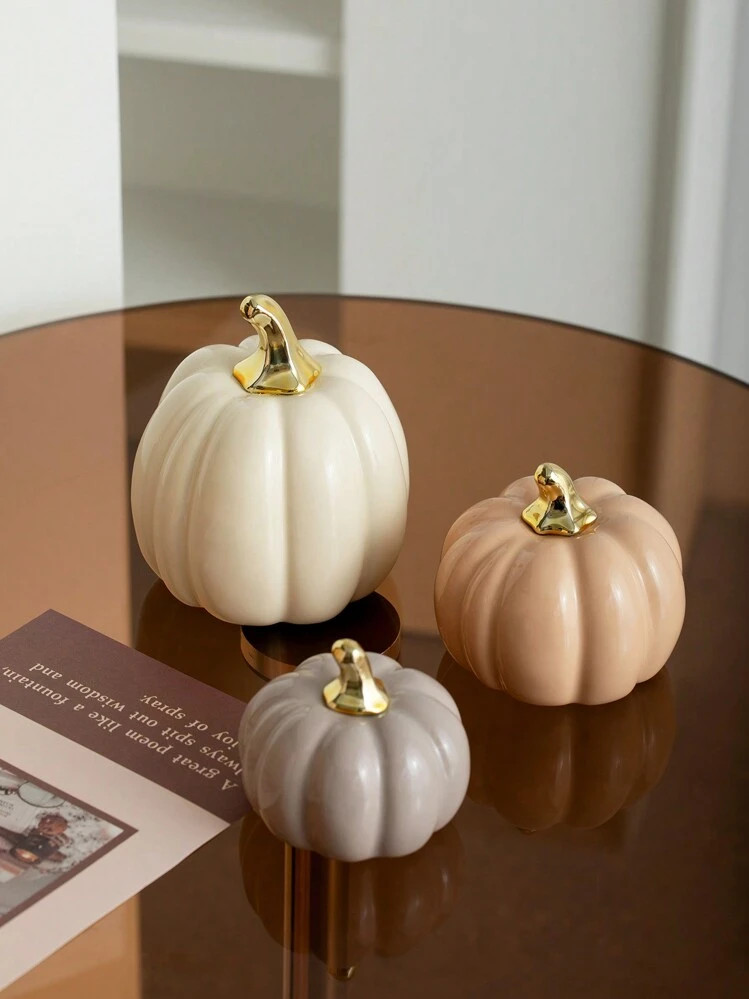 1pc Pumpkin Ceramic Decor, Multiple Colors & Sizes, Minimalist Modern Style, Harvest Crafts, Suitable For Kitchen, Halloween, Thanksgiving, Desktop, Office, Home Decor Best Gifts Birthday Graduation | SHEIN