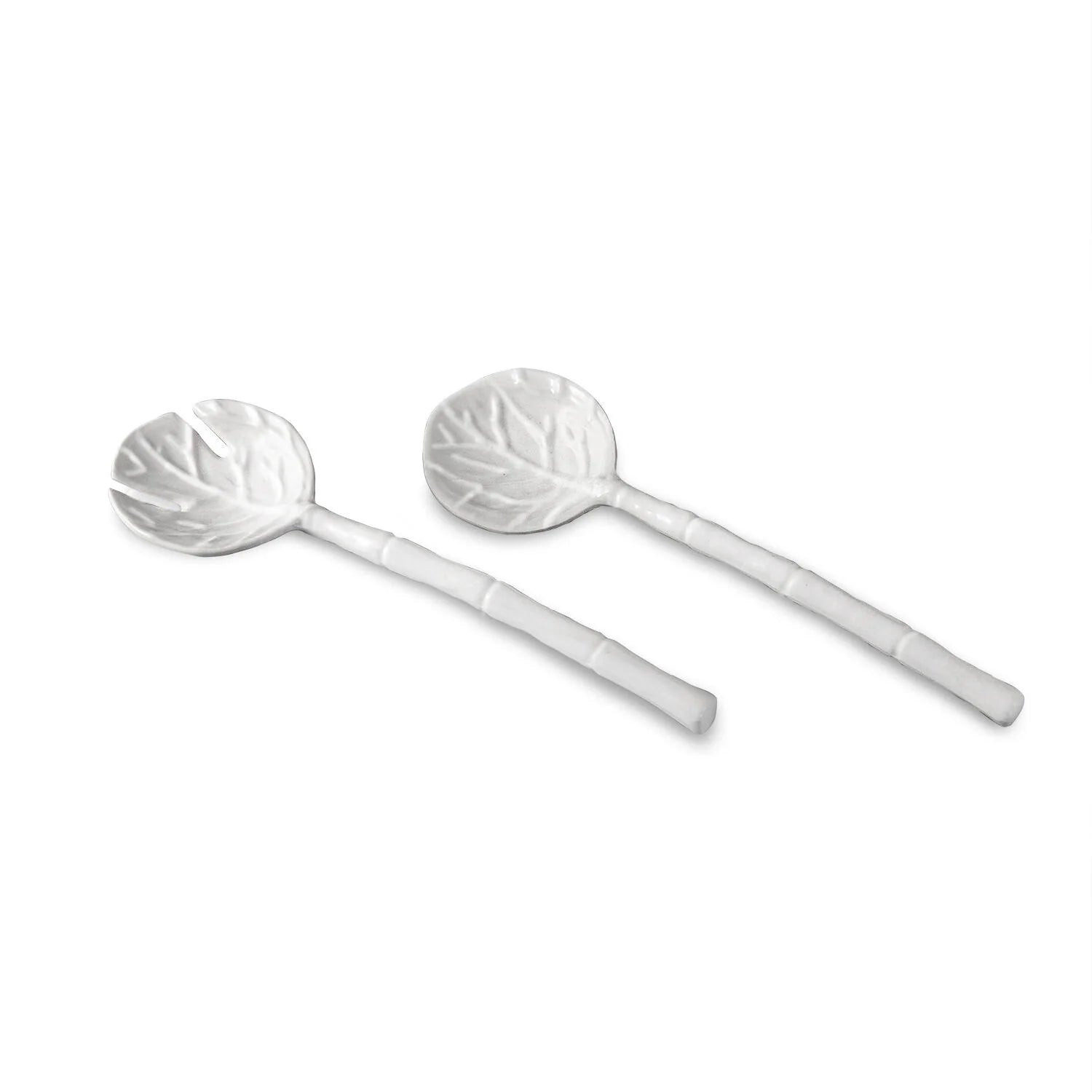 Vida Lettuce Large Salad Servers, White | Beatriz Ball | Hunt and Hostess (US)