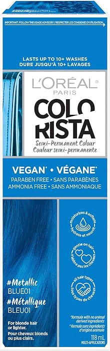 L\u2019Oreal Paris Colorista Metallic Semi Permanent Hair Color for Bleached or Blonde Hair, Colo... | Amazon (US)