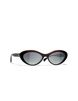 Chanel Oval Black Polar Grey Gradient Sunglasses | David Jones | David Jones (Australia & New Zealand)