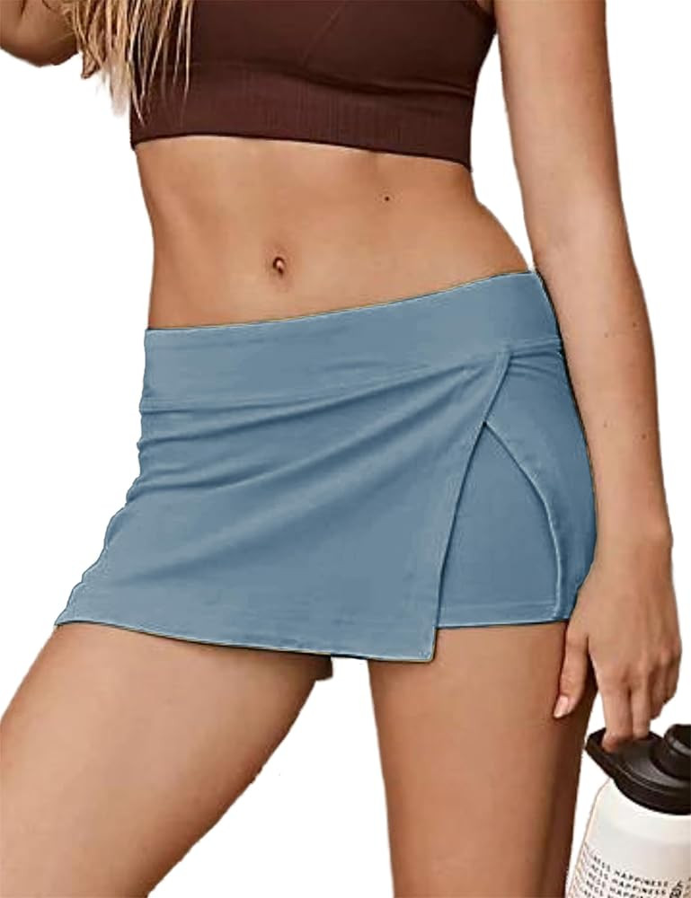 Lianlive Mini Skirts for Women High Waist Split Hem Casual Fitted Athletic Bodycon Skort Skirts w... | Amazon (US)