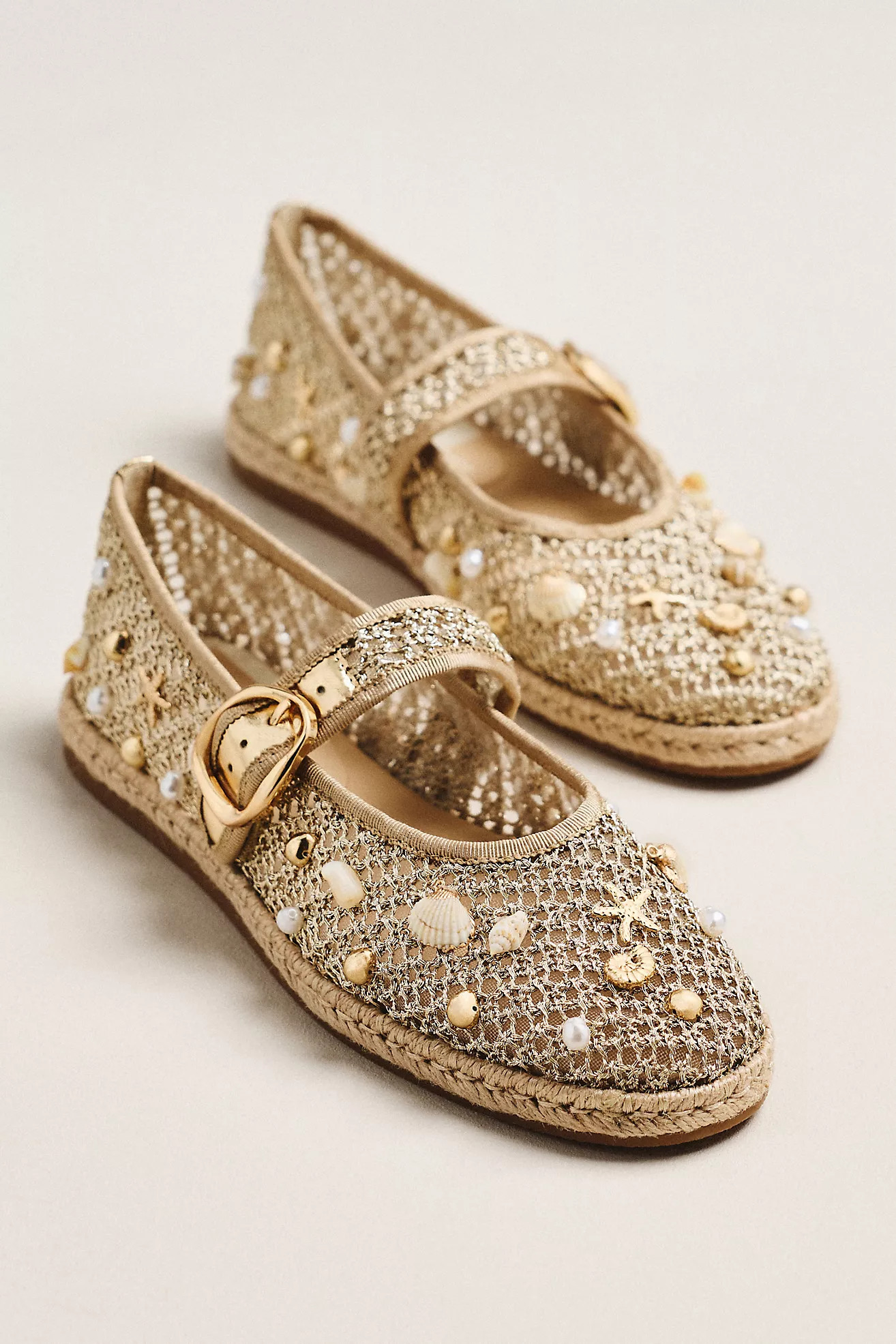 Dolce Vita Ralph Raffia Shell Mary Jane Flats | Anthropologie (US)