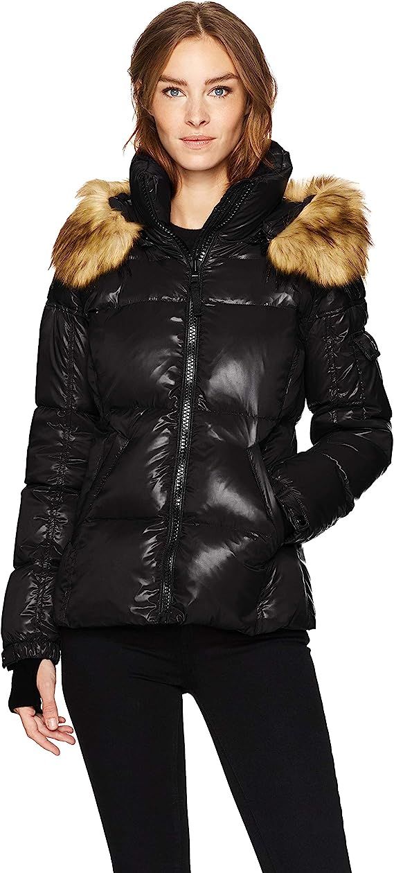 S13 Women's Kylie Down Puffer Jacket with Faux Fur Trimmed Hood | Amazon (US)