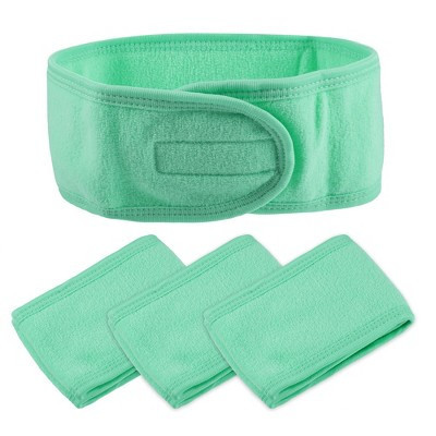 Unique Bargains Spa Headband Soft Women Hair Bands for Face Washing Bath Facial Mask Yoga 4 Pcs Green | Target