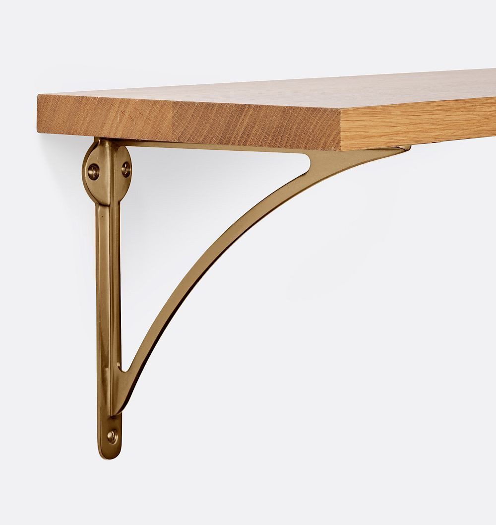 Arched Shelf Set, 1"" x 10"" x 24"" - Heritage Brass | Rejuvenation