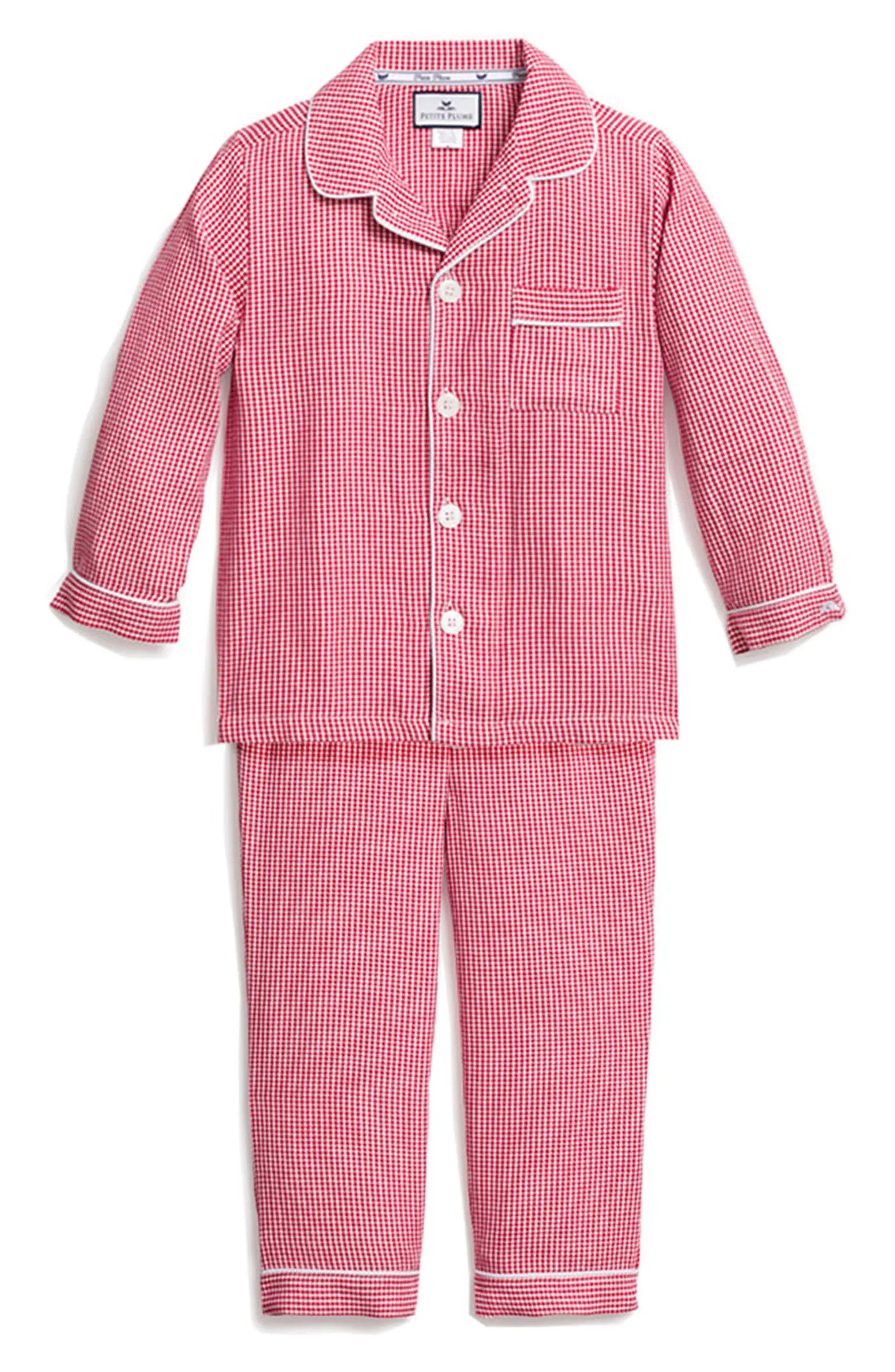 Kids' Mini Gingham Flannel Two Piece Pajamas | Nordstrom