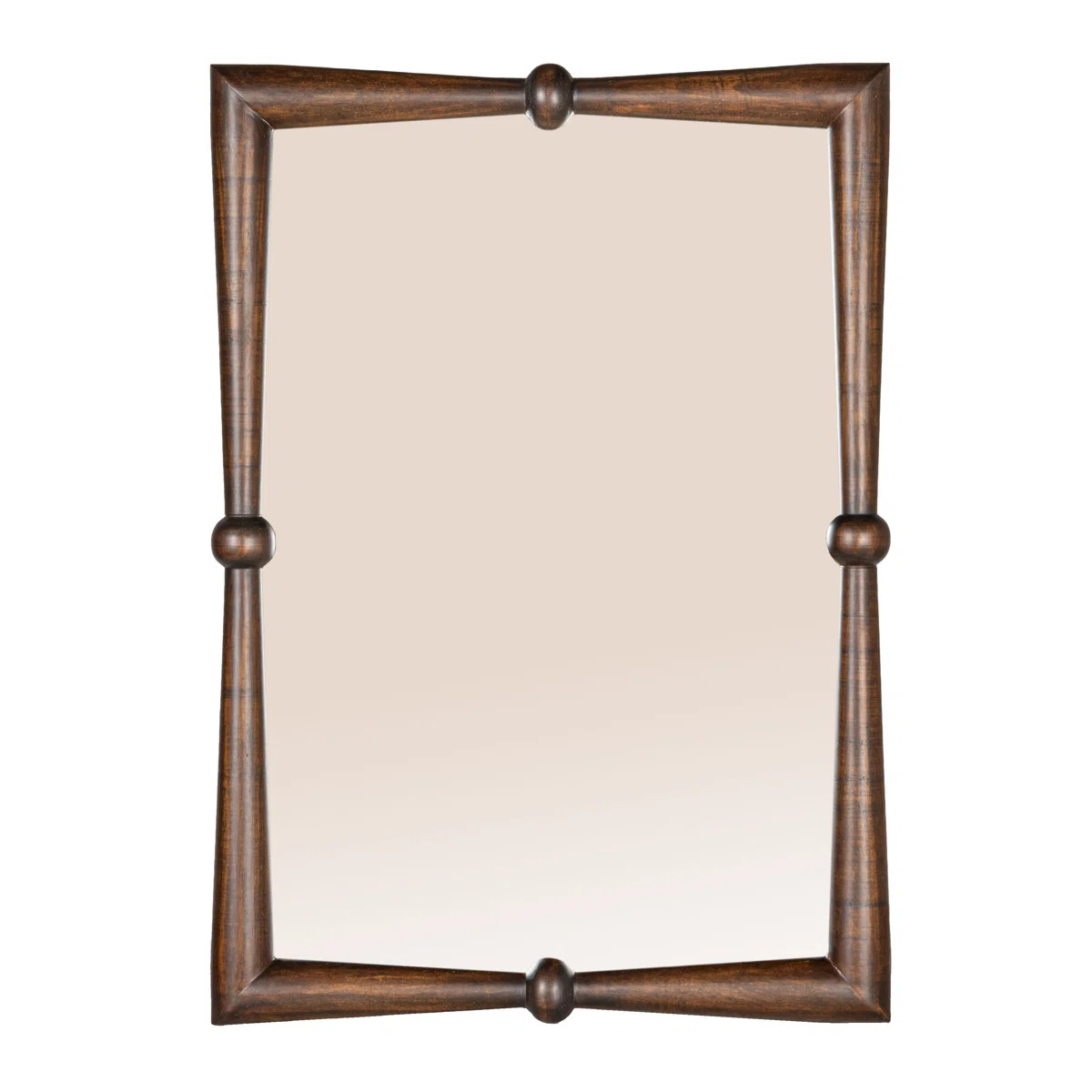 Eli Modern Walnut Finish Mango Wood Wall Mirror | Wayfair North America