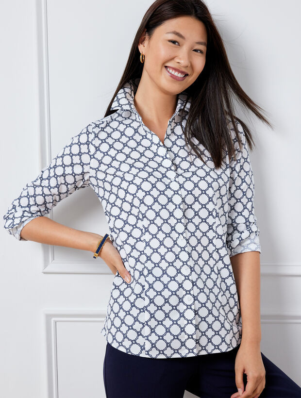 Non-Iron Perfect Shirt - Puff Geo | Talbots