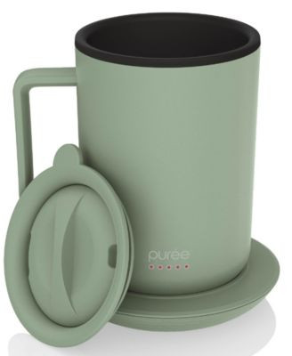 Tzumi Puree Warming Coffee Mug, 12 oz. Stainless Steel Coffee Mug with Mug Warmer Coaster and Lid... | Macy's