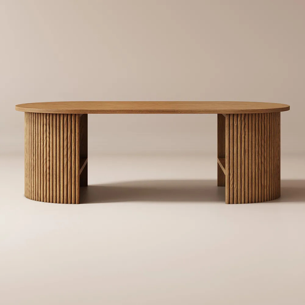 Rolf Oval Wood Coffee Table, 47" | Hernest