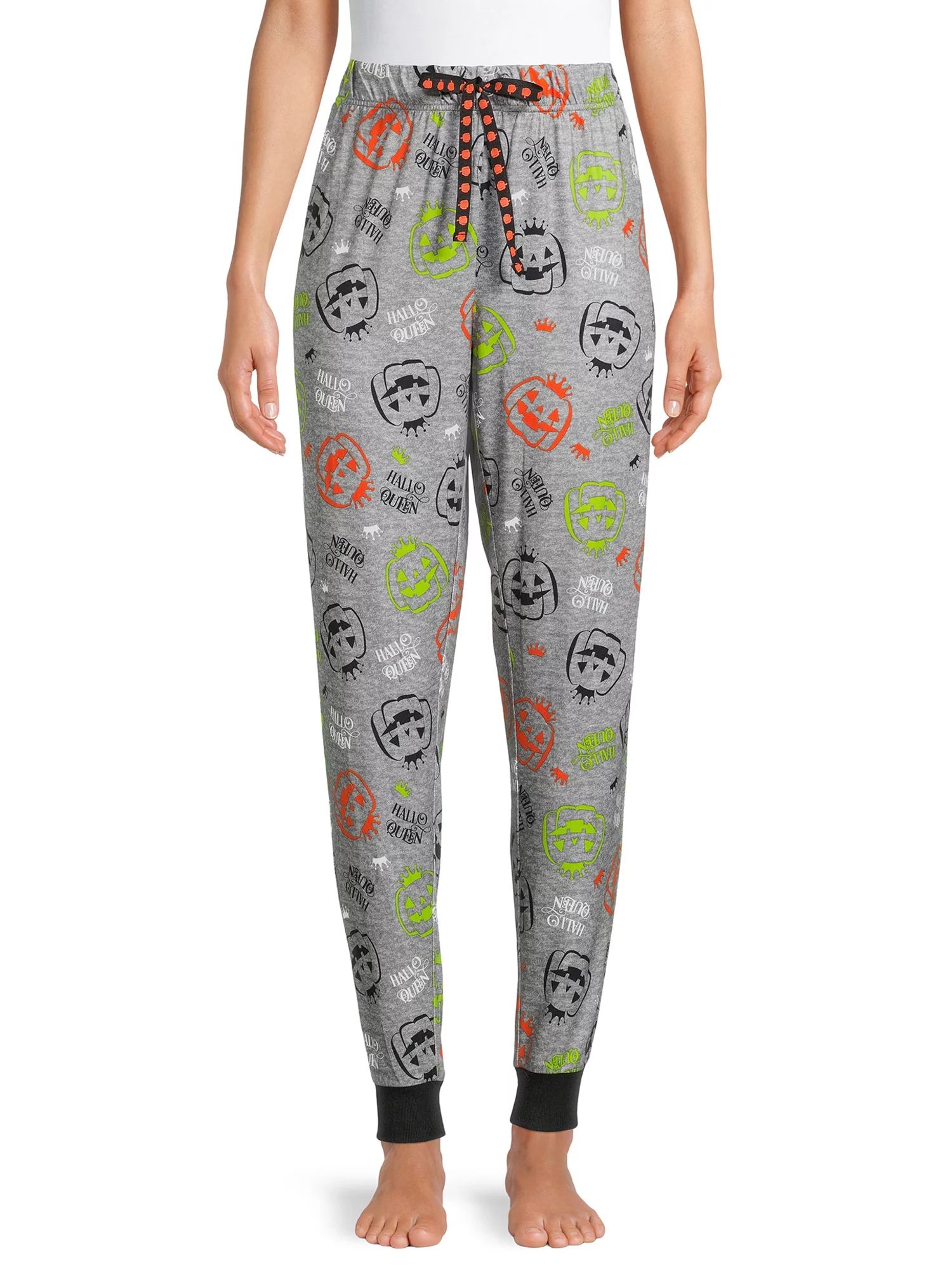 Briefly Stated Women's and Women's Halloween Pumpkin Jogger Pajama Pant | Walmart (US)