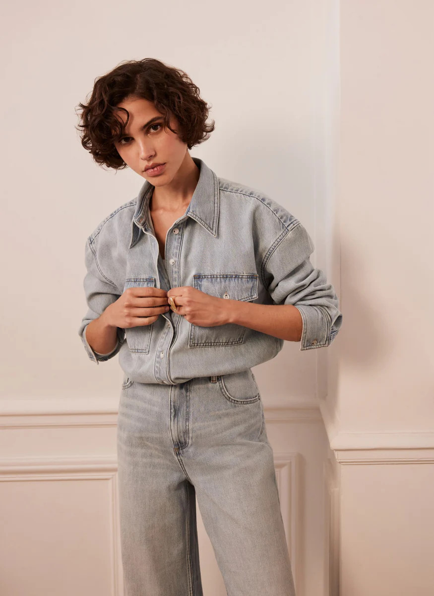 Light Indigo Denim Shirt | Mint Velvet