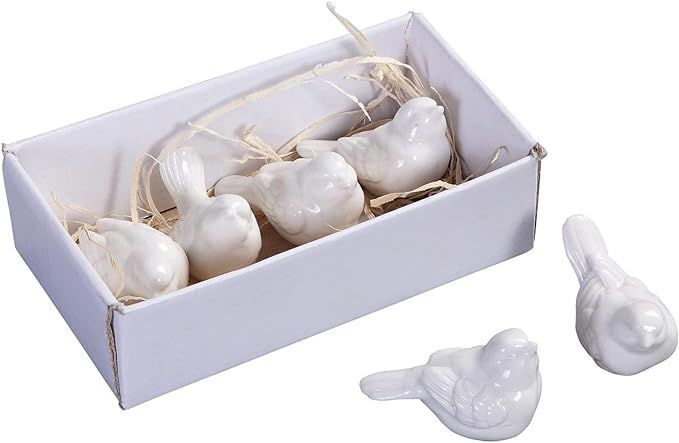 Creative Co-Op DE5729 Set of 6 White Ceramic Birds, 2.5" | Amazon (US)