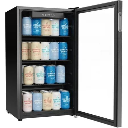 hOmeLabs Beverage Refrigerator and Cooler - 120 Can Mini Fridge with Glass Door for Soda Beer or Win | Walmart (US)