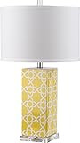 Safavieh Lighting Collection Quatrefoil Yellow 27-inch Table Lamp | Amazon (US)