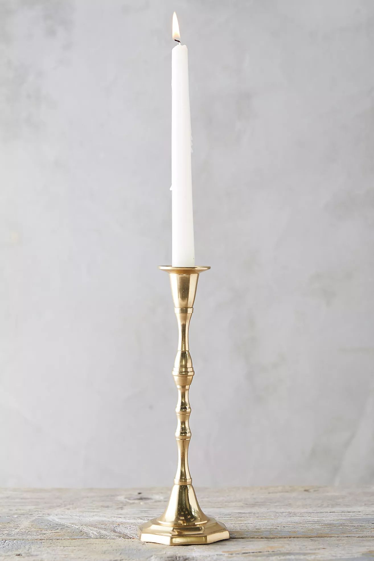 Antiqued Brass Candlestick, Tall | Anthropologie (US)