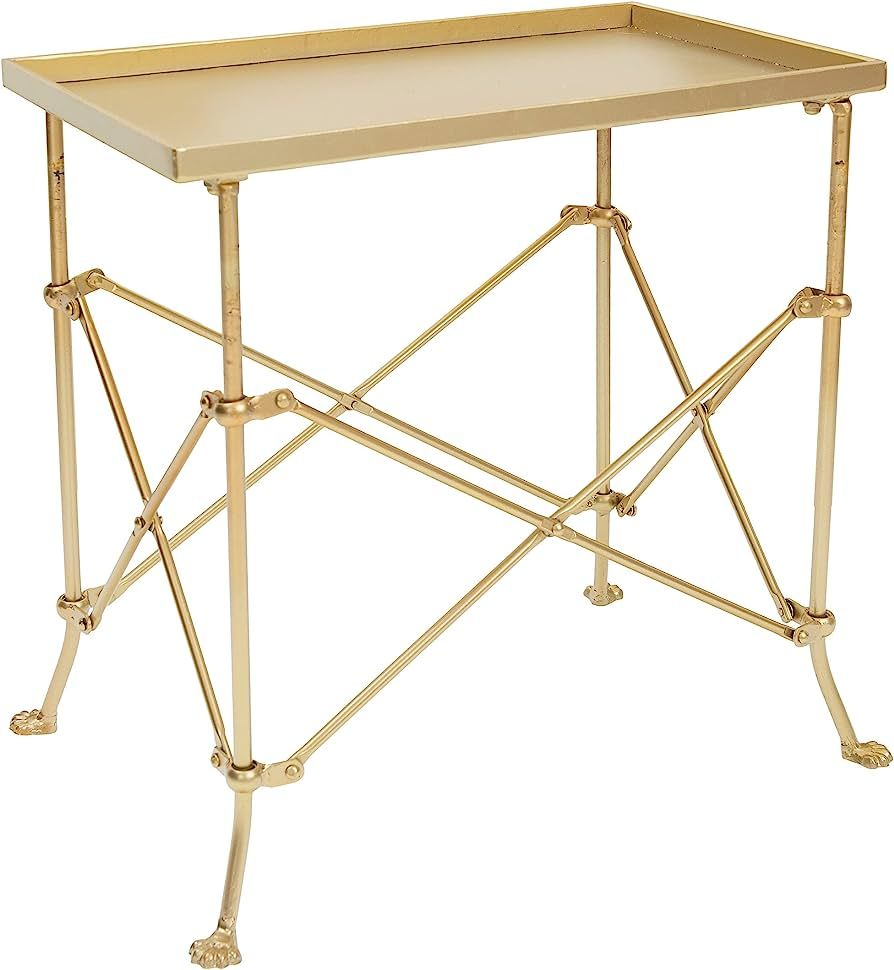 Creative Co-op EC0221 20" Metal Rectangle Table Occassional Furniture, Gold | Amazon (US)